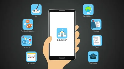 Education application function for smart phone,mobile, Education contents. Stock Footage 59184628