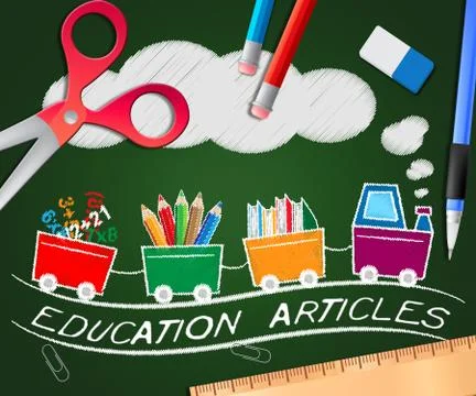 Education Articles Indicating Learning Information 3d Illustrati Stock Illustration
