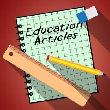 Education Articles Represents Learning Information 3d Illustration イラスト素材