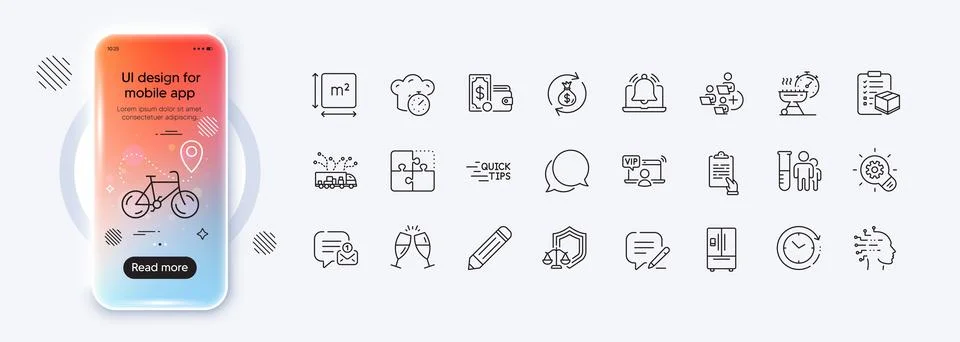 Education, Artificial intelligence and Pencil line icons for web app. Pictogram Illustration