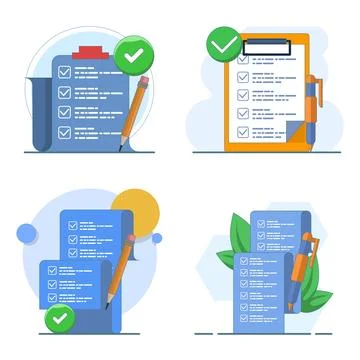 Education assessment icon set featuring quiz results Stock Illustration