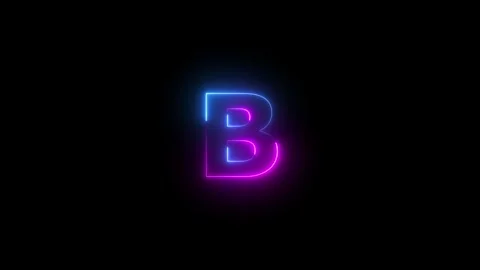 Education B letter concept animation on dark background. glowing neon line .. Stock Footage 293484458