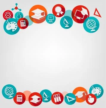 Education background with icons. vector Illustrazione stock