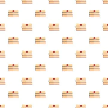 Education background seamless pattern with book stacks 스톡 일러스트