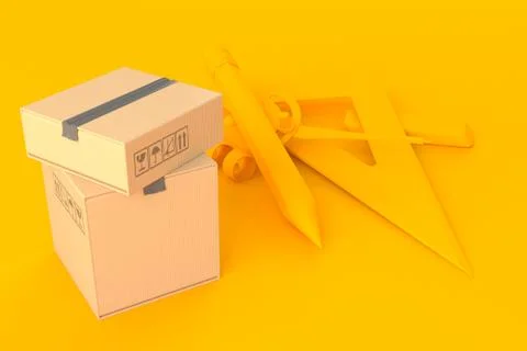 Education background with stack of boxes Stock Illustration