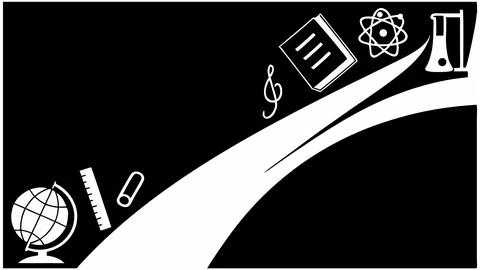 Education background vector graphic with science book globe and music symbol for Stock Illustration