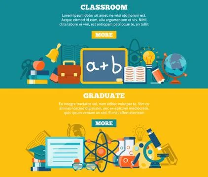 Education Banner Set Stock Illustration