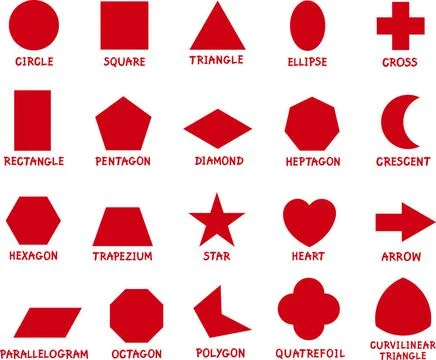 Education basic geometric shapes Cartoon Illustration of Educational Basic... Stock Photos