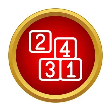 Education blocks with numbers icon in red circle Illustrazione stock