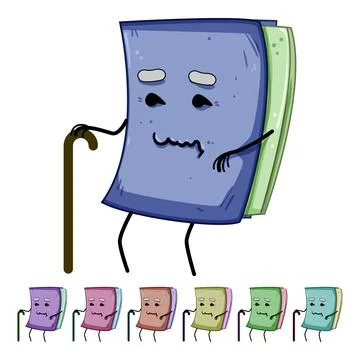 Education book character cartoon vector graphic Stock Illustration