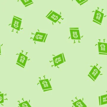 Education book character glyph vector seamless pattern Stock Illustration
