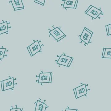 Education book character line vector seamless pattern Stock Illustration