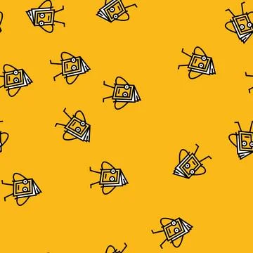 Education book character vector seamless pattern イラスト素材