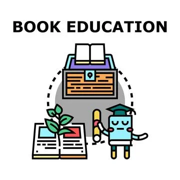 Education book knowledge treasure learning concept Stock Illustration