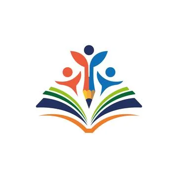 Education Book Logo Design with Student Learning Concept イラスト素材