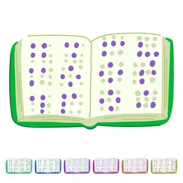 Education braille textbook vector cartoon graphic Stock Illustration