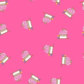 Education brain vector seamless pattern Stock Illustration