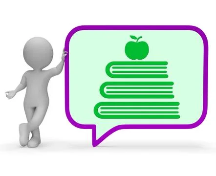 Education Bubble Indicates Studying Learning 3d Rendering Stock Illustration