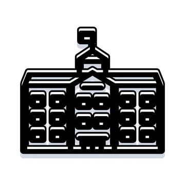 Education building icon representing school and university institution Ilustración de archivo