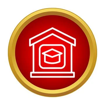 Education building icon representing school learning and knowledge Ilustración de archivo