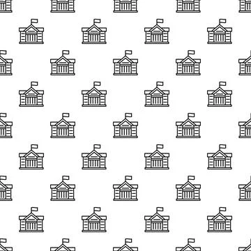 Education building repeating pattern seamless background Illustrazione stock