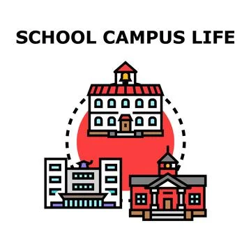 Education campus life concept vector illustration Illustrazione stock
