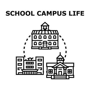 Education campus life concept vector illustration Stock Illustration