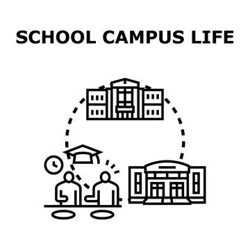 Education campus life student learning process concept Stock Illustration