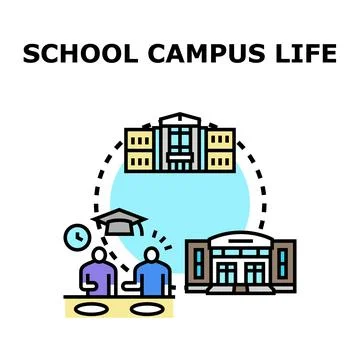 Education campus life student learning process concept Stock Illustration