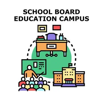 Education campus school board concept illustrating learning Stock Illustration