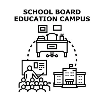 Education campus school board concept illustrating learning Stock Illustration
