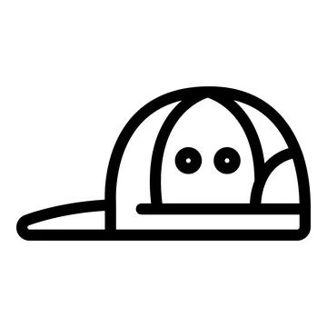 Education cap icon outline vector. Sport visor Stock Illustration