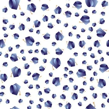 Education cap seamless pattern. Class of handwritten typography. Education Stock Illustration