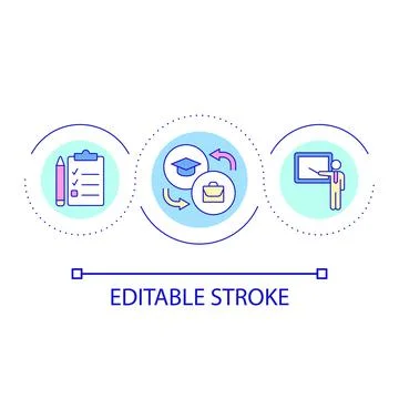 Education for career development loop concept icon Illustrazione stock