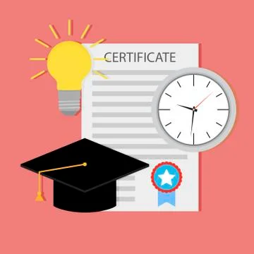 Education certificate, start teaching Stock Illustration