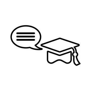 Education Chat icon. Stock Illustration