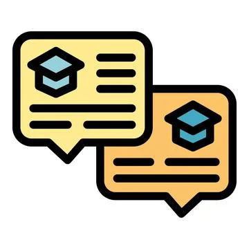 Education chat icon vector flat Illustrazione stock