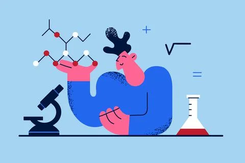 Education, chemistry learning concept Stock Illustration