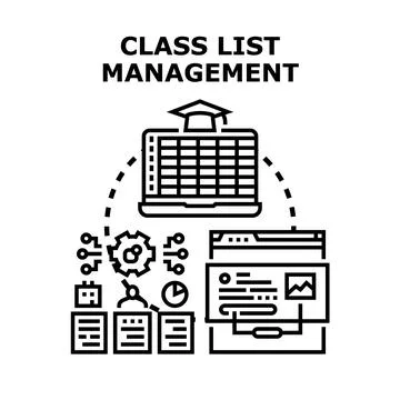 Education class list management online e learning system Stock Illustration