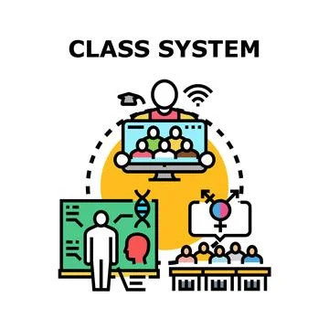 Education class system and virtual learning concept Stock Illustration