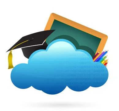 Education cloud computing concept 스톡 일러스트