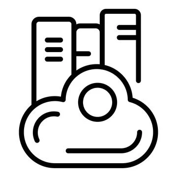 Education cloud icon outline vector. Virtual training Stock Illustration