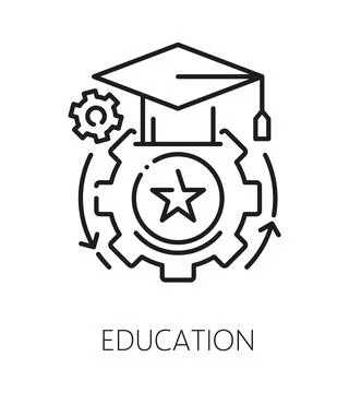 Education cognitive ability line icon or symbol Stock Illustration