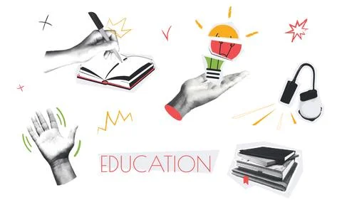 Education Collage Concepts 스톡 일러스트