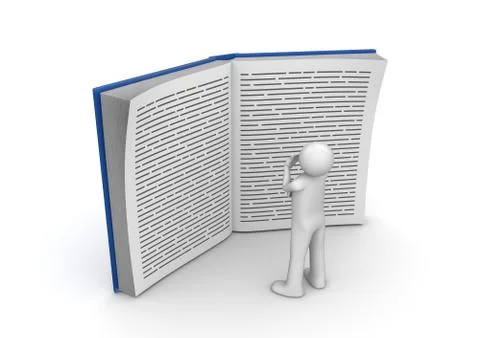 Education collection - man reading huge book Stock-Illustration