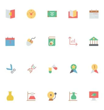 Education Colored Vector Set Stock Illustration