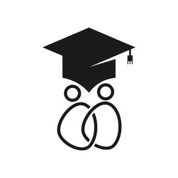 Education Commitment Teamwork Together Black Logo Stock-Illustration