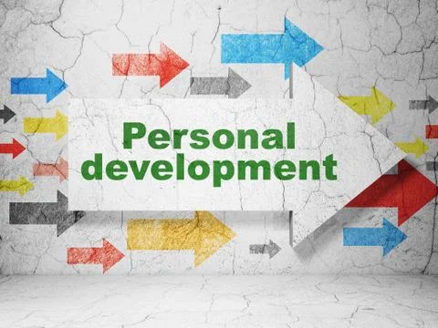Education concept: arrow with Personal Development on grunge wall background イラスト素材