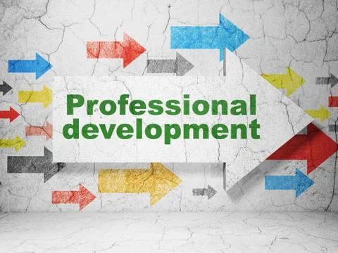 Education concept: arrow with Professional Development on grunge wall background Stock Illustration