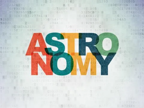 Education concept: Astronomy on Digital Data Paper background イラスト素材